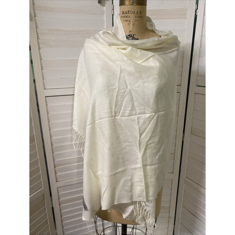 pashmina Cream Lightweight Wrap Scarf